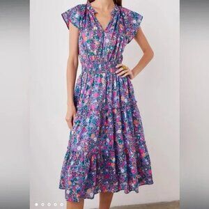 Rails Amelia Dress in Leilani Smocked Floral Midi Sundress Size Small
